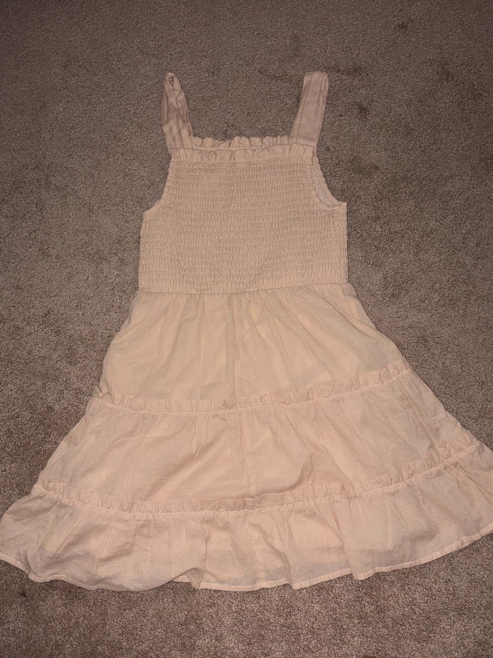 Target Cream Smocked Tiered Sundress